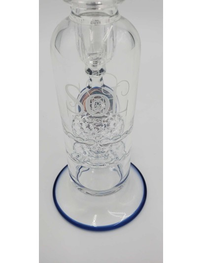 Fire & Ice Worked Double Lace Disc Mini Rig (14mm male) from Seed Of Life Glassworks Glassworks