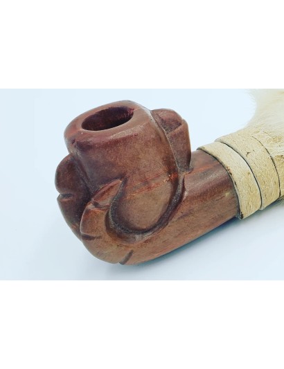 Artisan Hand Carved & Decorated Peace Pipe